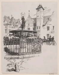 Illustration til "Den 11. juni" (Springvandet paa Gammelt Torv)