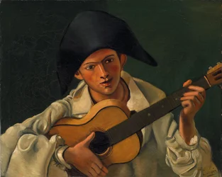 Harlekin-buste med guitar