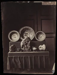 Udstilling i kejserinde Eugenies kinesiske museum i Fontainebleau, ca. 1861 (albumin print)