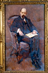 Portræt af Emile Vandervelde (1866-1938) belgisk politiker, socialistisk stedfortræder Skitse af Andre Cluysenaar (1872-1939) 1915 søn. 0,88x0,53 m Paris-museet i Orsay