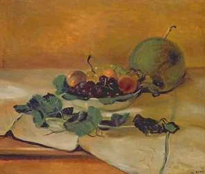Melon og frugter, ca. 1927 (olie på lærred)