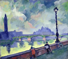 Udsigt over Themsen ved Westminster Bridge, ca. 1905-06