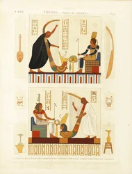 Malerier af to harpere i Farao Ramses III