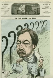 Tegneserie af Francois Cesaire de Mahy (1830-1906), fransk læge, journalist og politiker. Cover i "" L