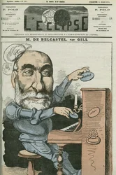 Tegneserie af Gabriel de Belcastel (1821-1890), fransk politiker. Cover i "" L