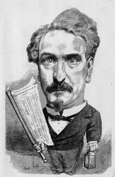 Tegning af Andre Gill, der repræsenterer Henri Rochefort (1831-1913), fransk journalist og politiker, I "" The Illustrous World"