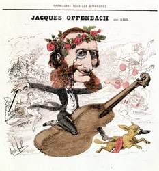 Jacques Offenbach (1819 - 1880), tegneserie af Gill