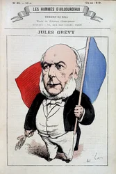 Jules Grevy med det franske flag - af Gill, i "Les hommes d