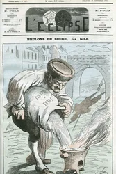 Lad os brænde sukker, en karikatur af tilbagetrækningen af tyske tropper fra Frankrig i henhold til Frankfurt-traktaten den 16. september. Cover i "" L