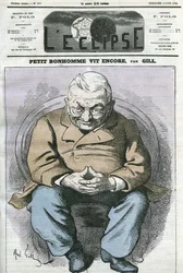 Lille mand lever stadig, tegneserie af Adolphe Thiers (1797-1877), fransk statsmand. Cover i "" L
