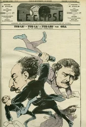 Portræt af Alexandre Dumas Jr. (1824-1895), fransk brevmand og Ernesto Rossi. Cover i "" L