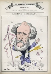 Portræt af Arsene Houssaye (1815-1896), fransk mand af bogstaver. Karikatur af Gill, Paris.