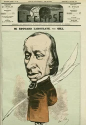 Portræt af Edouard Rene de Laboulaye (1811-1883), fransk jurist, digter og politiker, han var også opfinderen af Statuede la Liberte. Cover i "" L