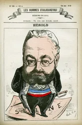 Portræt af Ferdinand Herold (1828-1882), fransk politiker. Karikatur af Gill, Paris.