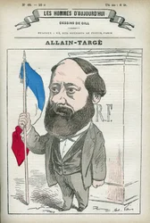 Portræt af Francois Allain-Targe Allain Targe (1832-1902), en fransk advokat, magistrat, journalist og politiker, han var indenrigsminister og finansminister i Gambettas kabinet. Tegnefilm af Gill, Paris.