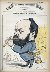 Portræt af Theodore Aubanel (1829-1886), fransk bogtrykker og provencalsk digter. Tegnefilm af Gill, Paris.