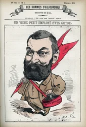 Portræt af Yves Guyot (1843-1928), fransk politiker, publicist og økonom. Tegnefilm af Gill, Paris.