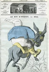 Kongen af Yvetot, tegneserie af Adolphe Thiers (1797-1877), fransk statsmand. Cover i "" L