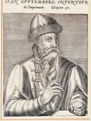 Portræt af Johann Gutenberg (Mainz, ca. 1394-1399-Mainz