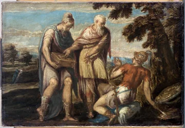 Manius Curius Dentatus (3. siecle avant JC) af Schiavone, Andrea (ca. 1520-1582). Olie på lærred, størrelse: 58x84, ca. 1560, Kunsthistorisk Museum, Wien