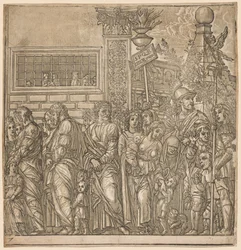 Julius Cæsars triumf: Procession af mænd, kvinder og børn, 1593-99.