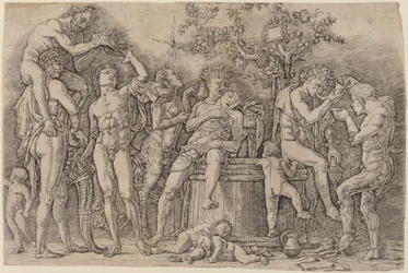 Bacchanal med en vin Vat