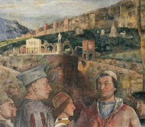 Detalje af freskomaleri i Brudekammer af Andrea Mantegna (1431-1506) Castle of St George, Mantua (UNESCOs verdensarvsliste, 2008). Italien