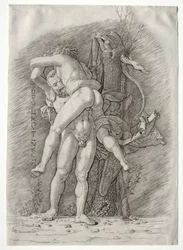 Herkules og Antaeus, 1400-tallet.