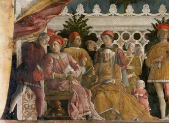 Lodovico Gonzaga og familie med hoffolk (fresko)