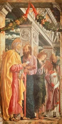 De hellige Peter og Paul og to hellige, detalje fra San Zeno-altertavlen