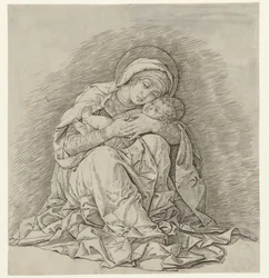 Siddende Mary med barn