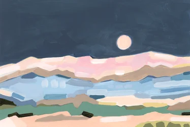 Moonlight valley, 2024 (akryl på papir)