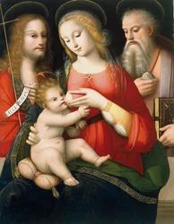 Madonna med barnet og de hellige Johannes Døberen og Hieronymus, begyndelsen af det 16. århundrede