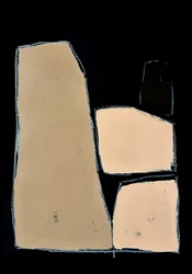 Beige og sorte abstrakte former