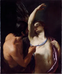 Icarus og Dedale (Icarus og Daedalus) Maleri af Andrea Sacchi (1599-1661) begyndelsen af ​​det 17. århundrede Genes, Musei di Strada Nuova (ex Palazzo Rosso)