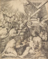 Tilbedelse af Magi, ca. 1553-60.