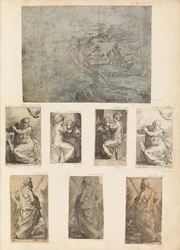 Flugt til Egypten, Jomfru og Barn, Bebudelsen, en helgen, n.d.