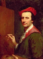 Kunstner ved et staffeli, ca. 1750