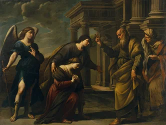 Raguels velsignelse af hendes datter Sarah, før hun forlod Ecbatana med Tobias, ca. 1640