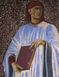Giovanni Boccaccio (1313-75) fra Villa Carducci-serien af berømte mænd og kvinder (detalje), ca. 1450 (fresko lagt på lærred)