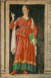 Sibyllen fra Cumae, ca. 1450 fra den berømte serie af mænd og kvinder malet til Villa Carducci i Legnaia (maleri på lærred)