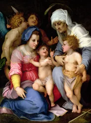 Hellig familie med engle, ca. 1515-16