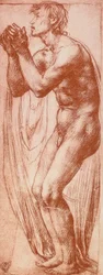 Studie af en mandsfigur; tegning af Andrea del Sarto. Kabinet for tegninger og tryk, Uffizi Gallery, Firenze