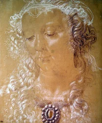 Portræt af Isabella dEste (pastel og farvekridt)