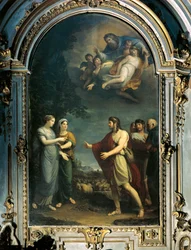 Jacob og Rachel, af Andrea Appiani, 1700-tallet, olie på panel