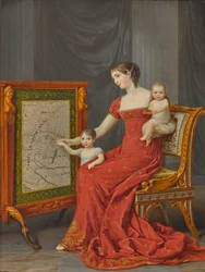 Prinsesse Augusta af Bayern (1788-1851), hertuginde af Leuchtenberg, med sine døtre Joséphine og Eugénie