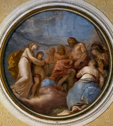 Tondo malet af Andrea Appiani (1754-1817), Villa Reale, Monza, Italien