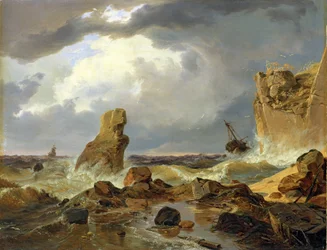 Surf på en klippekyst