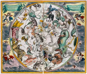 Kort over den himmelske sydlige halvkugle, 1660-1661