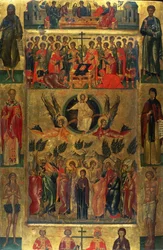 Kristi himmelfart med Hetoimasia - Ikon af Andreas Ritzos (1421-1492), tempera på træ (71x47,5 cm)